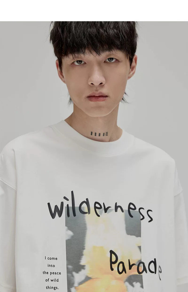Graffiti Print Double Mercerized Tee