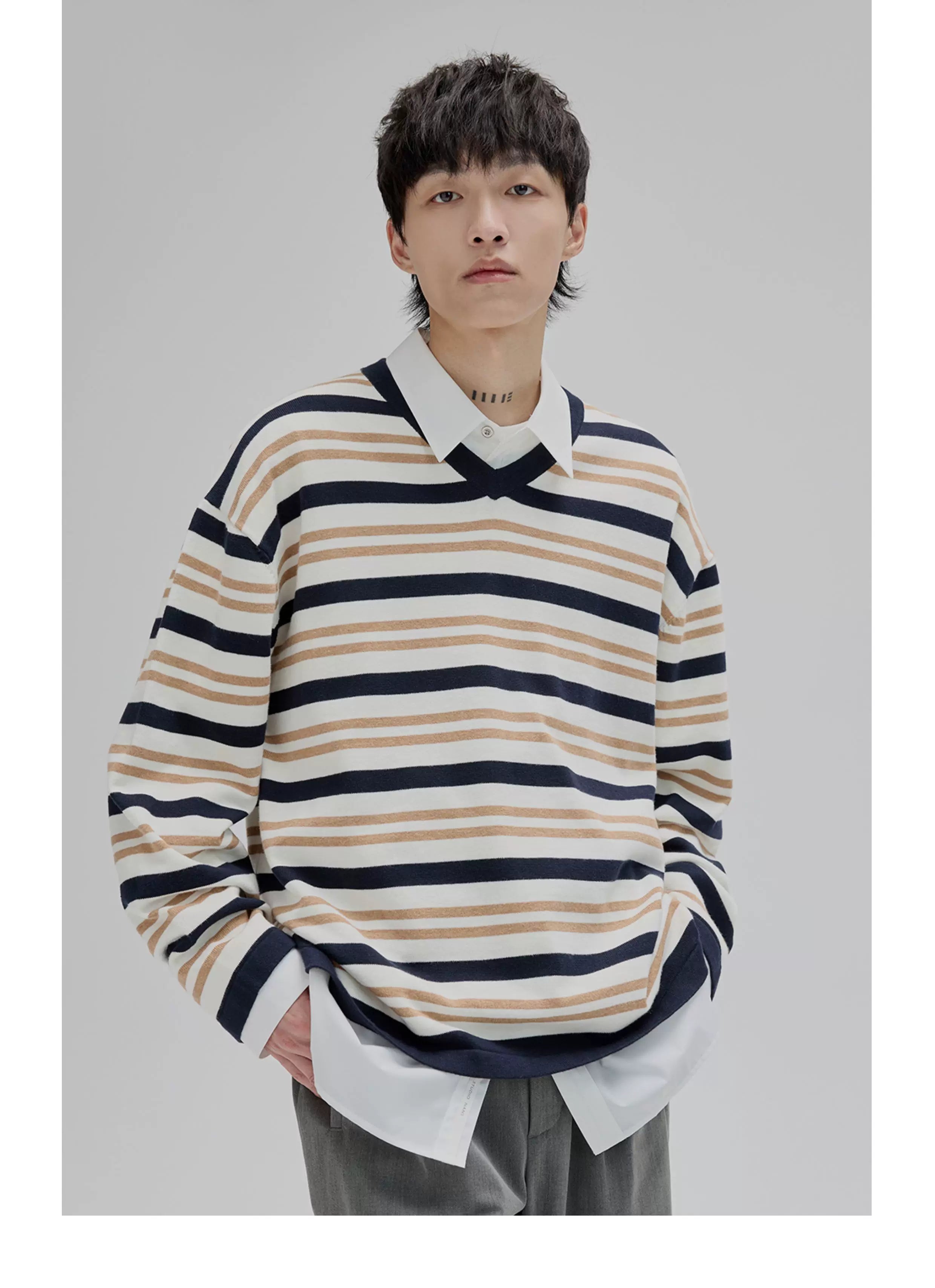 Basic Long Sleeve Cotton Blend Shirt