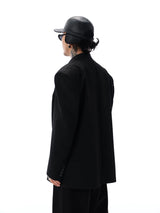 Warm Black Leather Earflap Baseball Cap
