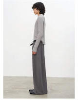 Reversible Pleated Brushed Low Rise Pants