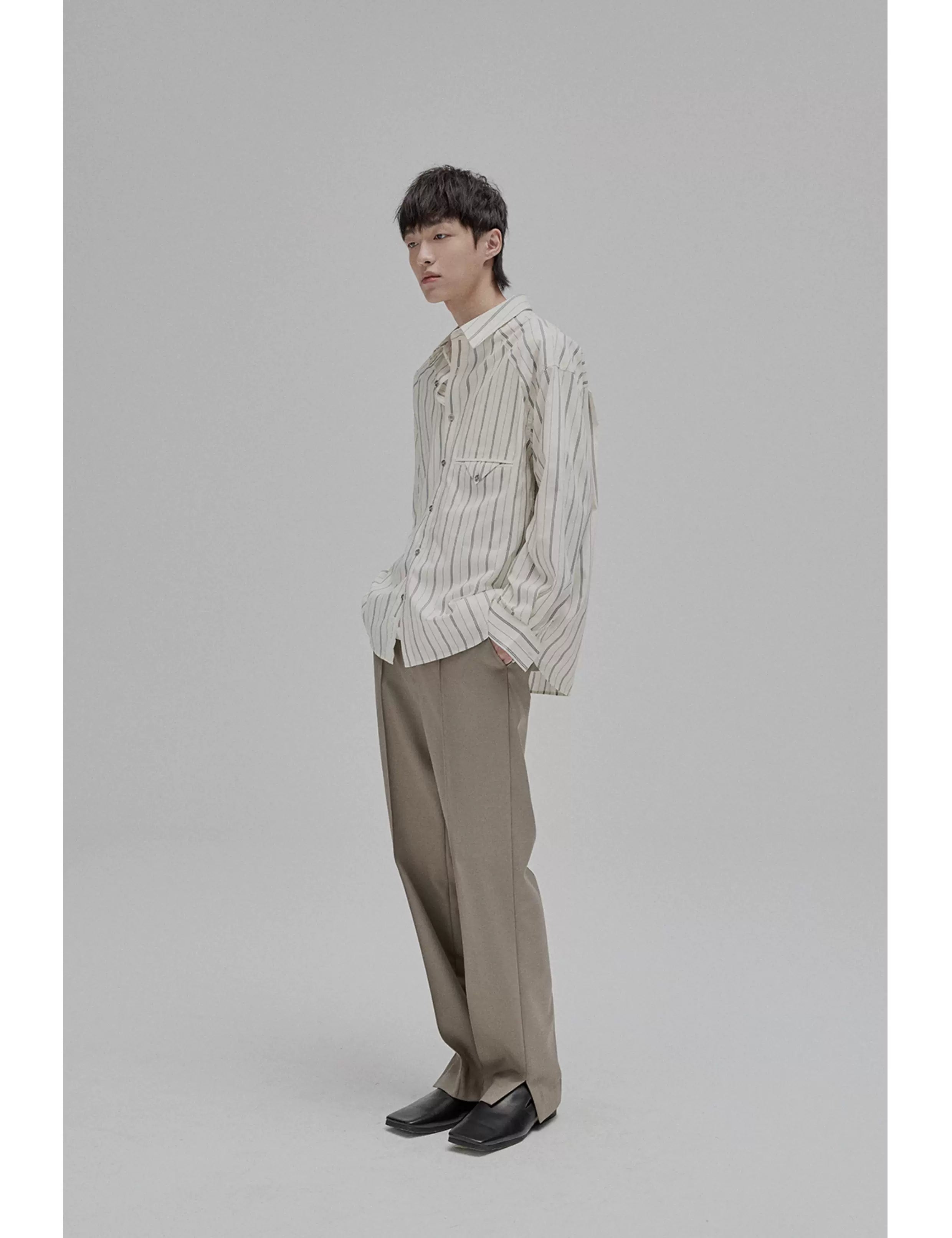 Blue White Striped Pocket Shirt