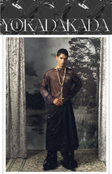 Unisex Long Asymmetrical Pleated Acetate Dress