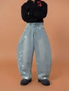 Men's Vintage Blue Riveted Sequin Jeans
