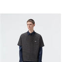 Short Sleeve Striped Embroidered Cotton Tee