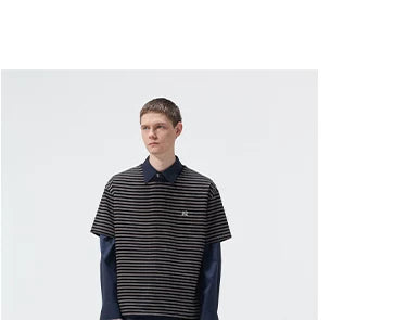 Short Sleeve Striped Embroidered Cotton Tee
