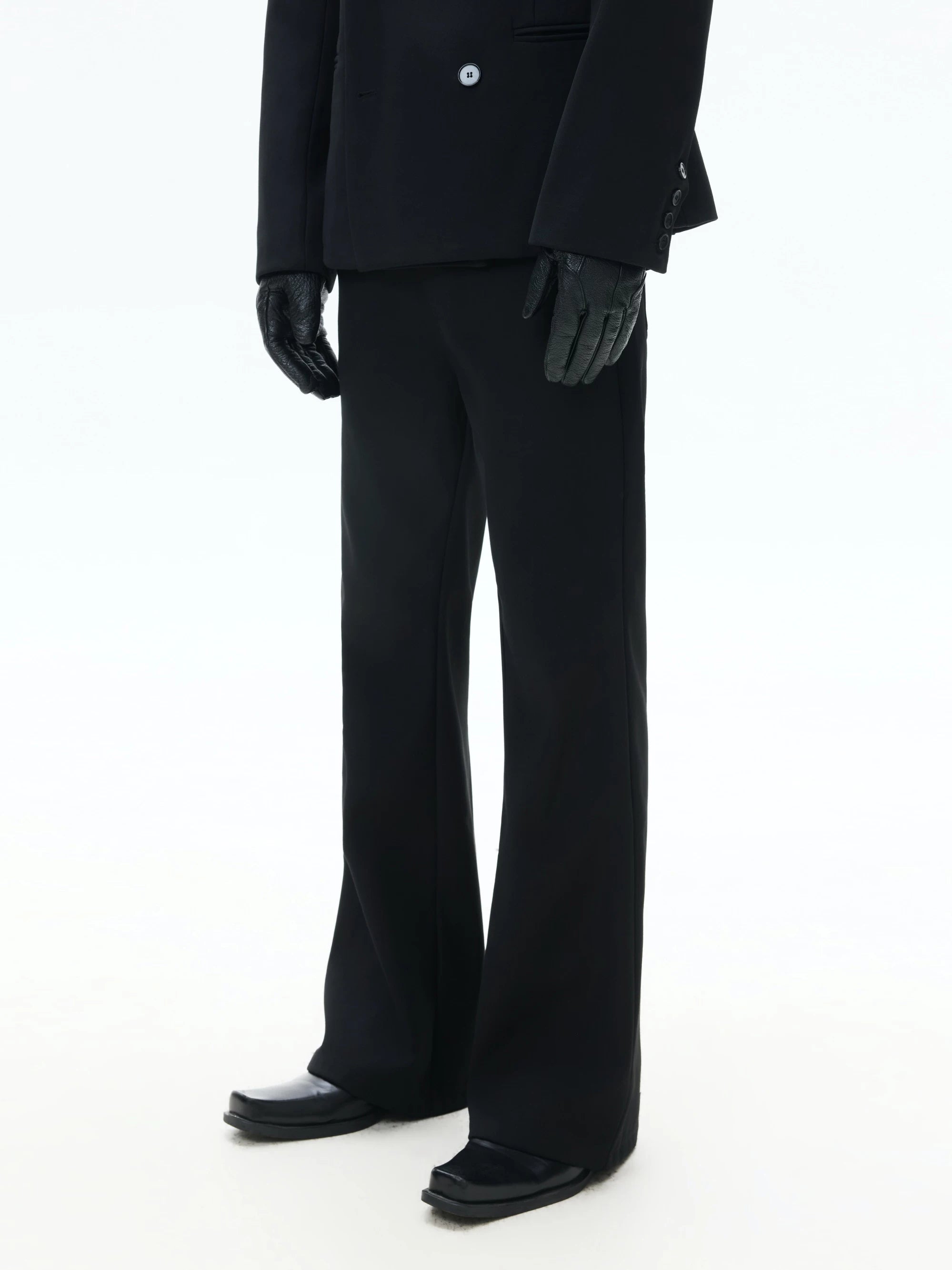 Black Straight Leg Casual Pants