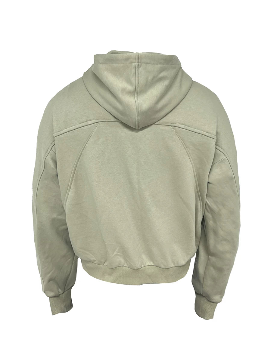 Deconstructed Boxy Fit Zip Hoodie