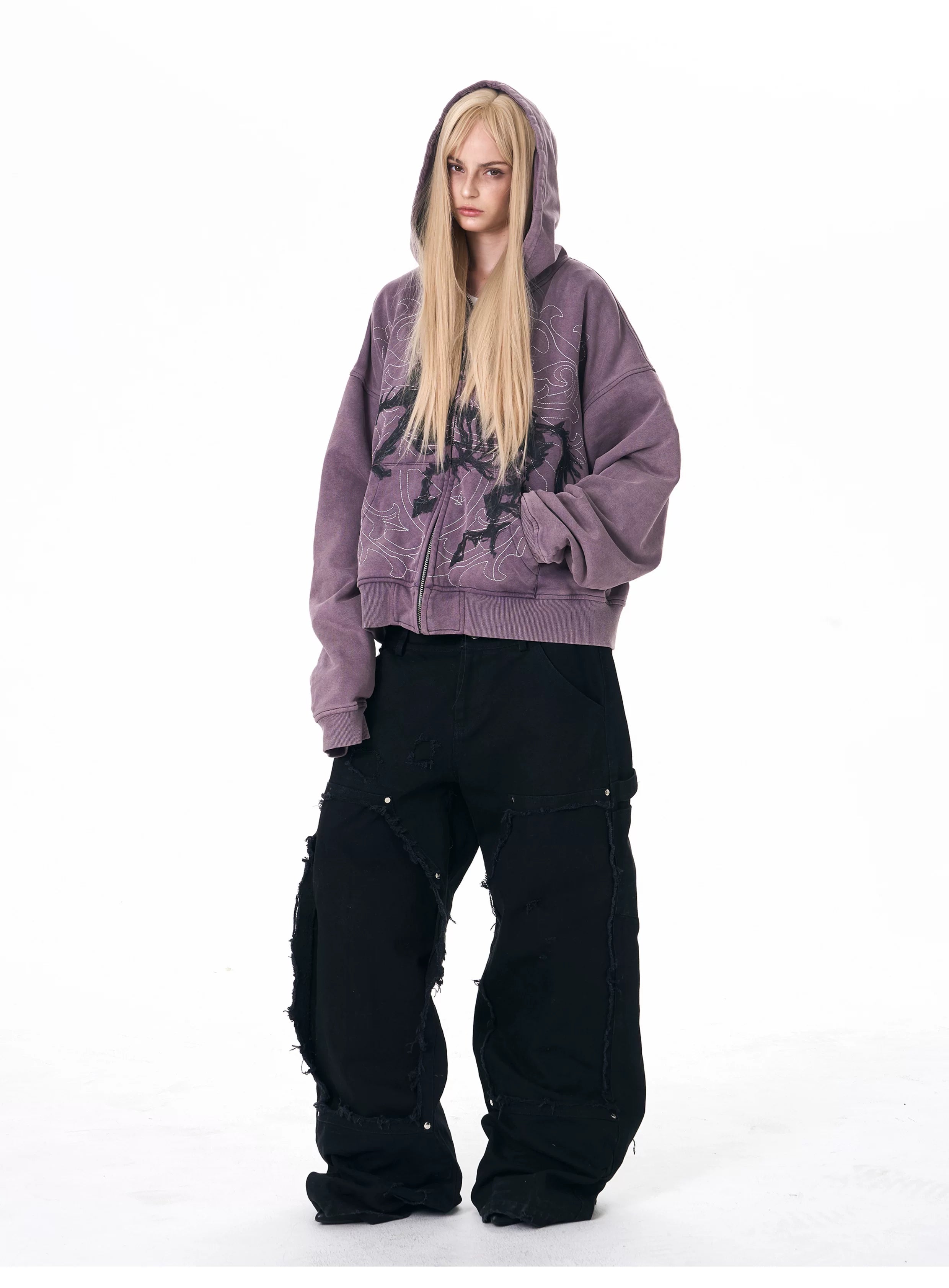 Men's Embroidered Horse Washed Hoodie