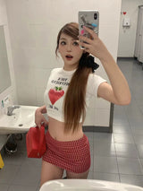 Printed Crop Slim Tee For Women