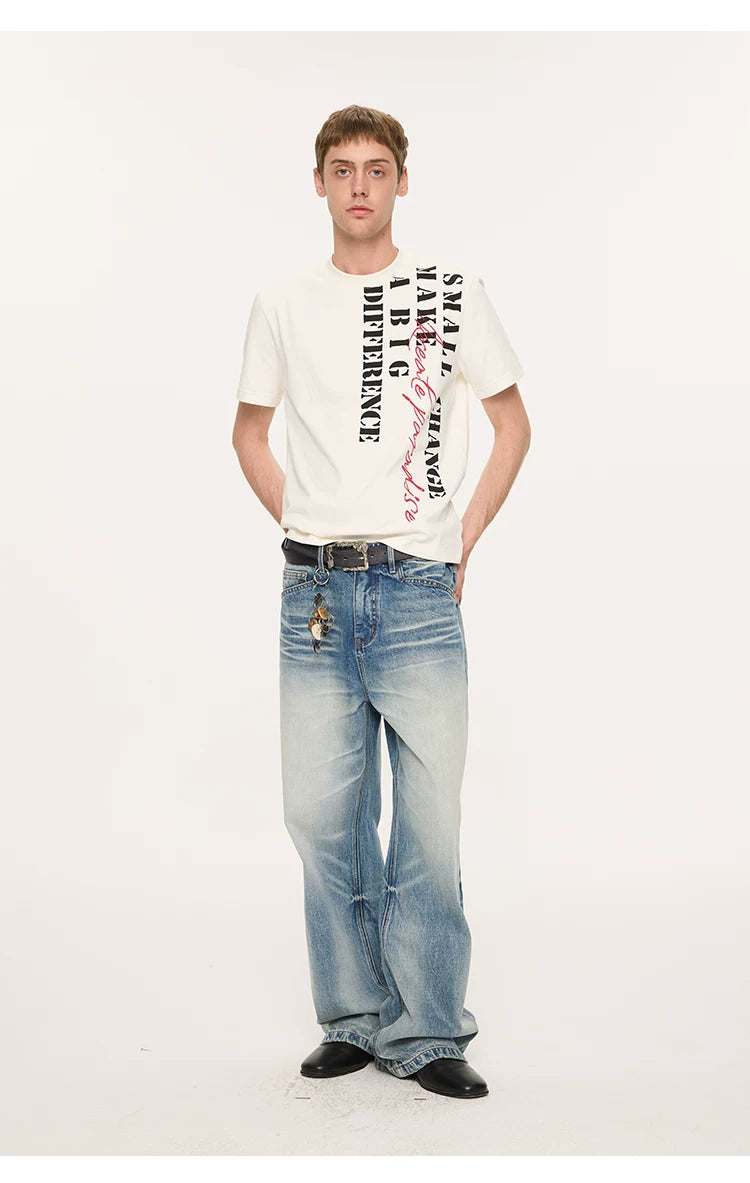Casual Cool Dry Contrast Slogan Tees