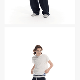 Striped Drawstring Elastic Casual Pants