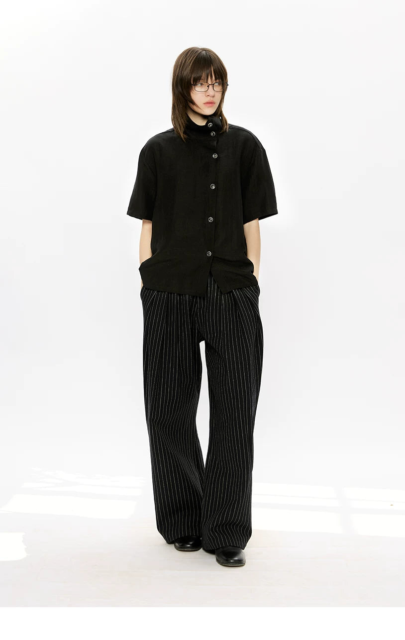 Linen Lyocell Short-Sleeve Shirt