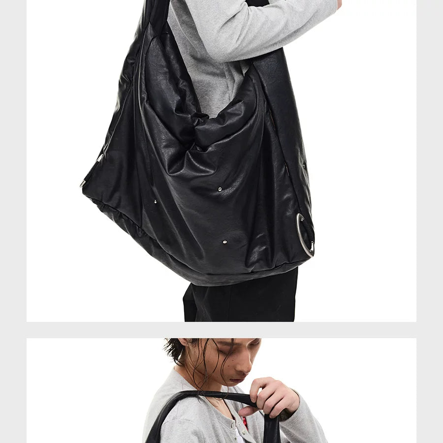 Large Convertible Washed Padded Crossbody Bag