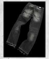 Heavy Washed Loose Flared Stacked Jeans