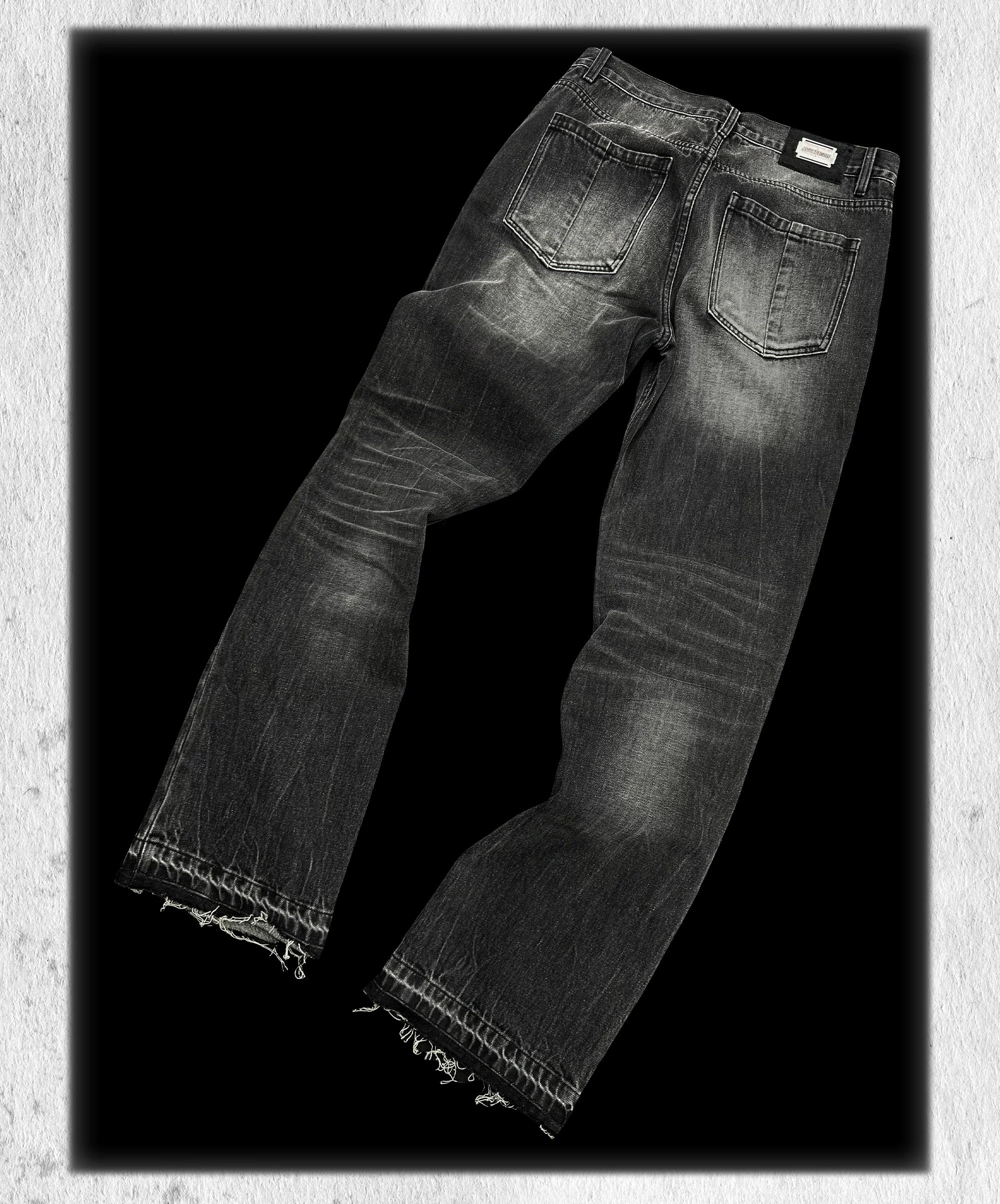Heavy Washed Loose Flared Stacked Jeans