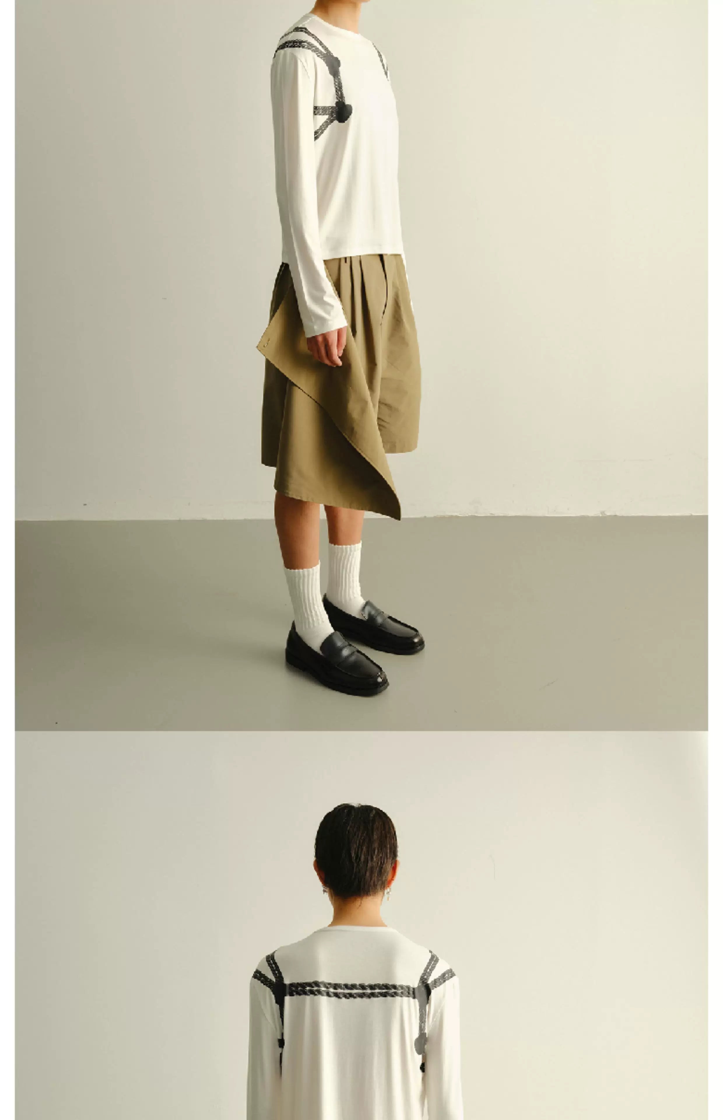 Lightweight Slim Rope Print Lyocell Top