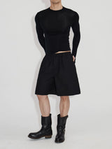 Elastic Waist Tailored Shorts