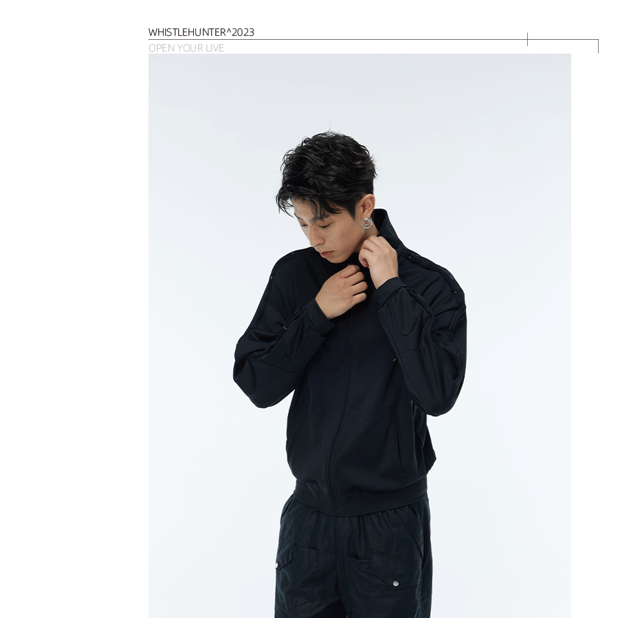 Two-Color Stretchy Cooling Quick-Dry Zip Sweatshirt