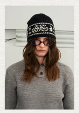 Fair Isle Color Block Knit Beanie
