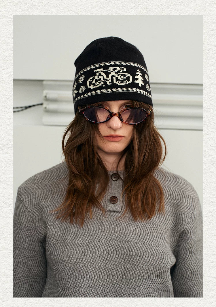 Fair Isle Color Block Knit Beanie