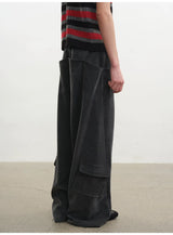 Faded Gray Side Pocket Corduroy Pants