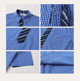 Striped And Houndstooth Short-Sleeved White Shirt
