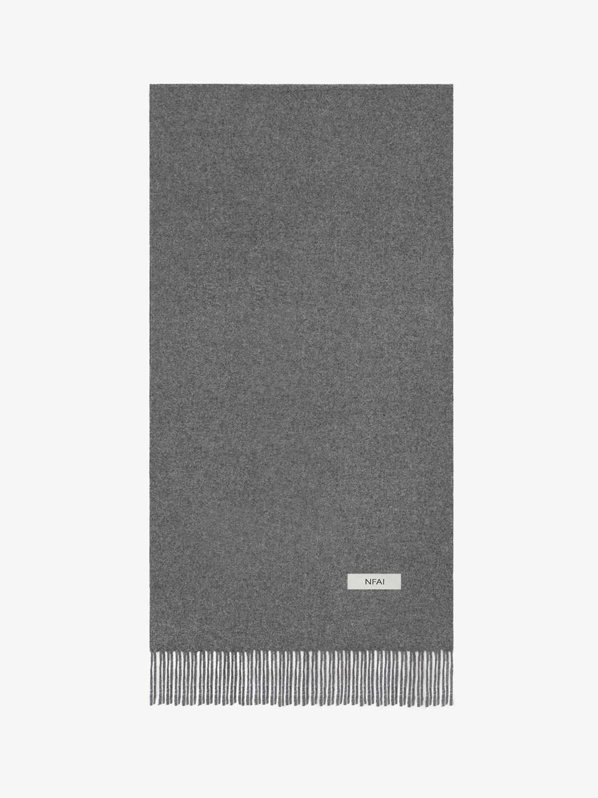 Soft Black Grey Fringed Wool Scarf