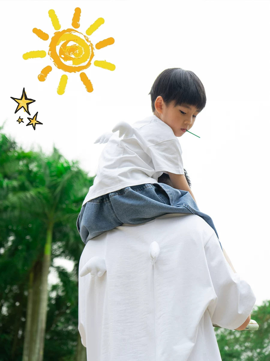 Angel Wing Print Cotton Kids' Tees