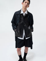 Triacetate Blend Belted Pleated Suit Shorts