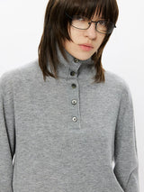 30% Wool Double Collar Polo Tops