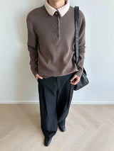 Reversible Two-in-One Stand Collar Sweater Coat