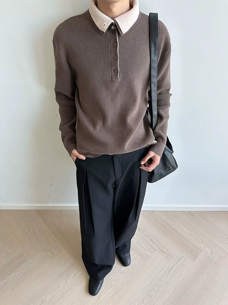 Reversible Two-in-One Stand Collar Sweater Coat
