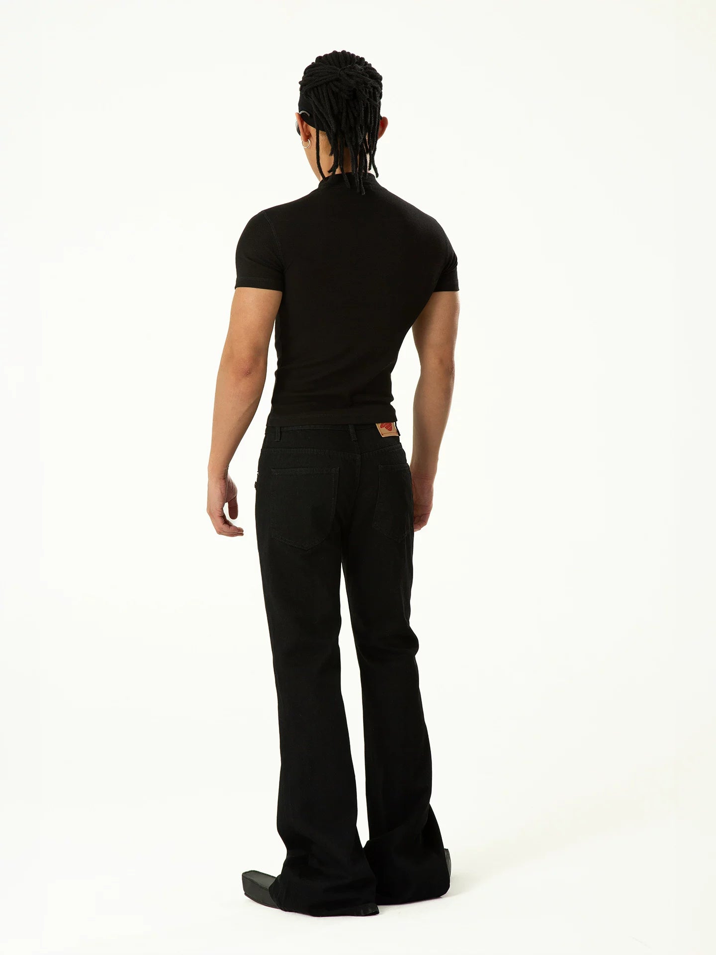 Men's Black Slim Short-sleeved Knit Tees