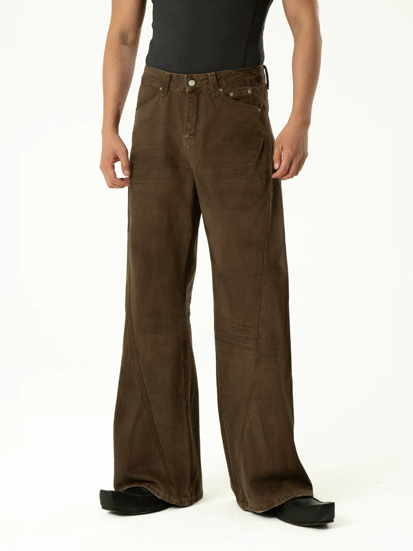 Men's Brown Vintage Wide Leg Jeans