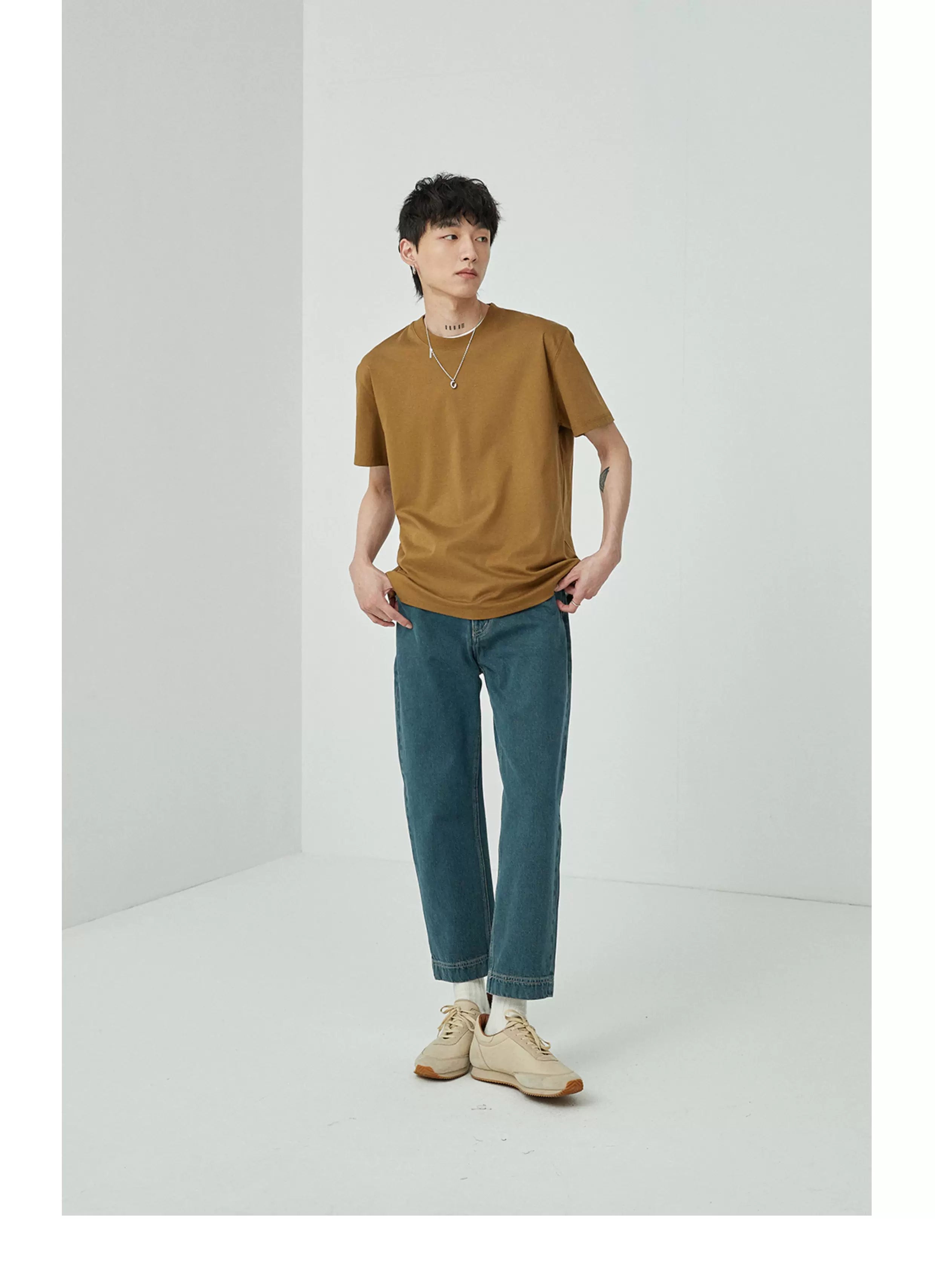 Vintage Washed Straight Ankle Jeans