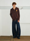 Men's Curved Wide Leg Denim Pants
