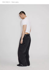 Three-Piece Raw Hem Curved Jeans