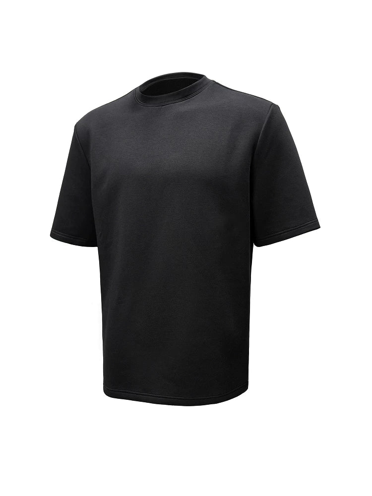 Black Boxy Short Sleeve Modal Tee