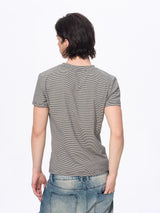 Men’s Striped Skull Print T-Shirt