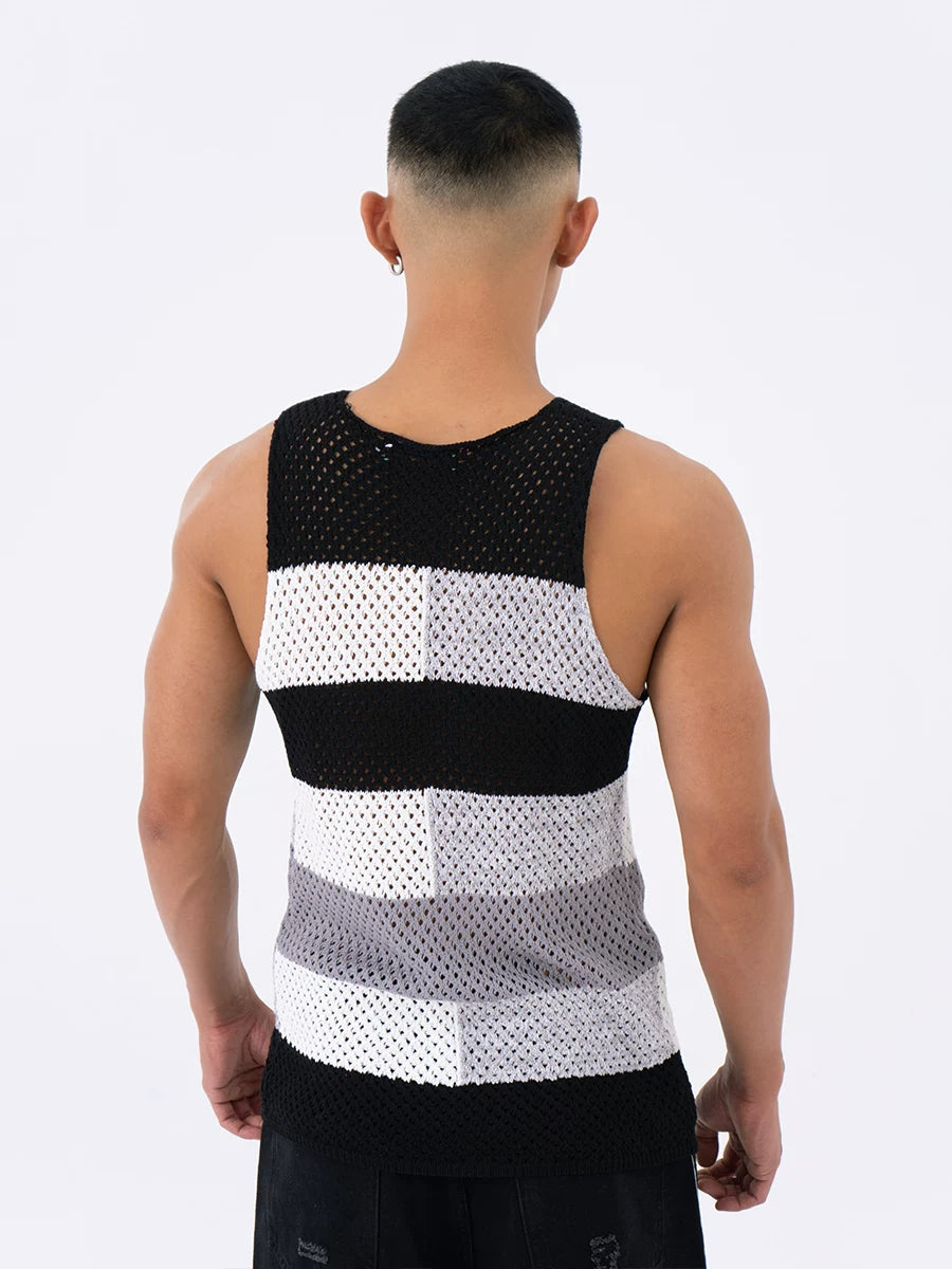 Men's Breathable Colorblock Mesh Knit Vest