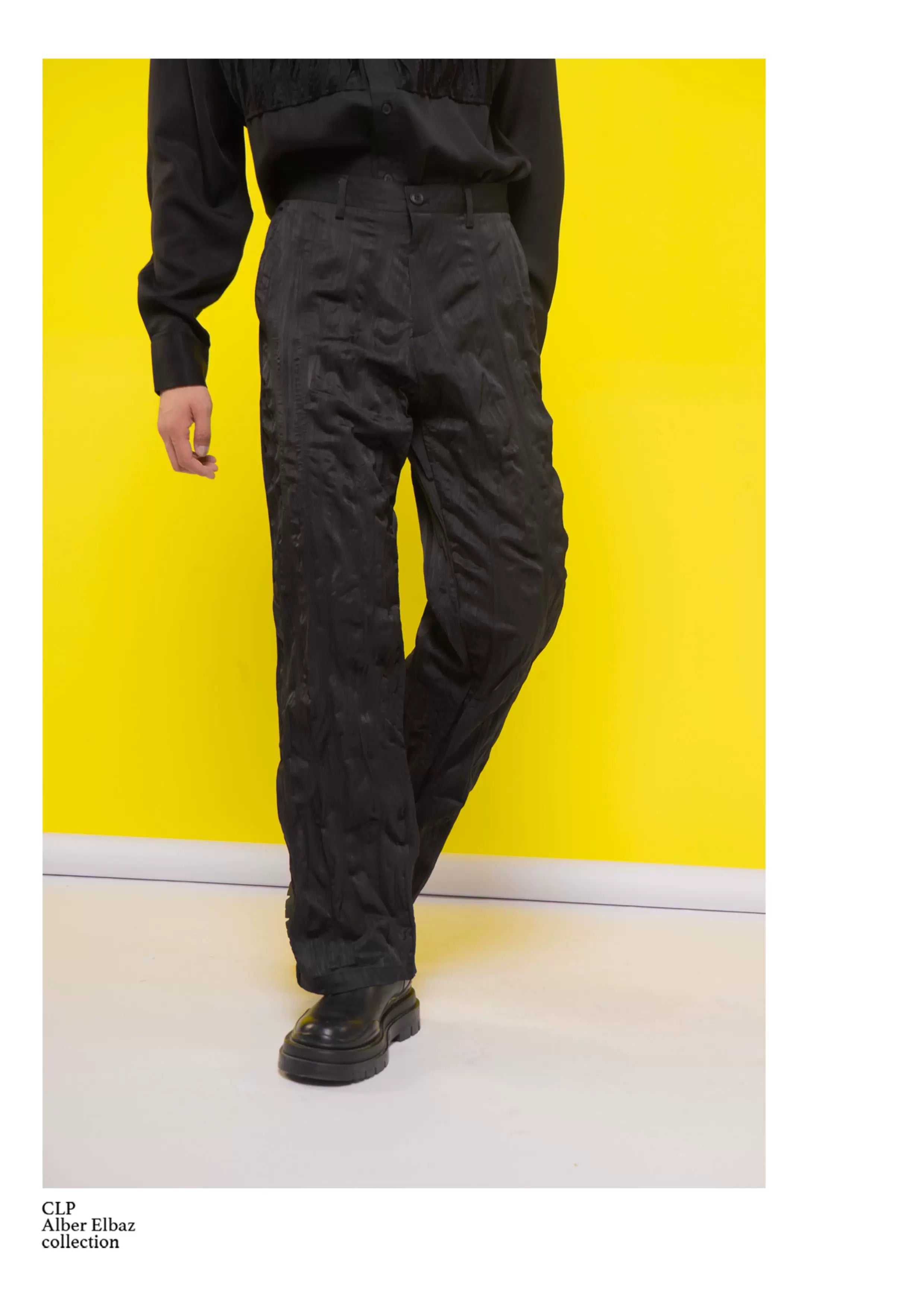 Black Khaki Pleated Wide Leg Pants