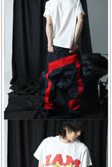 Raw Denim Pants With Note Patches