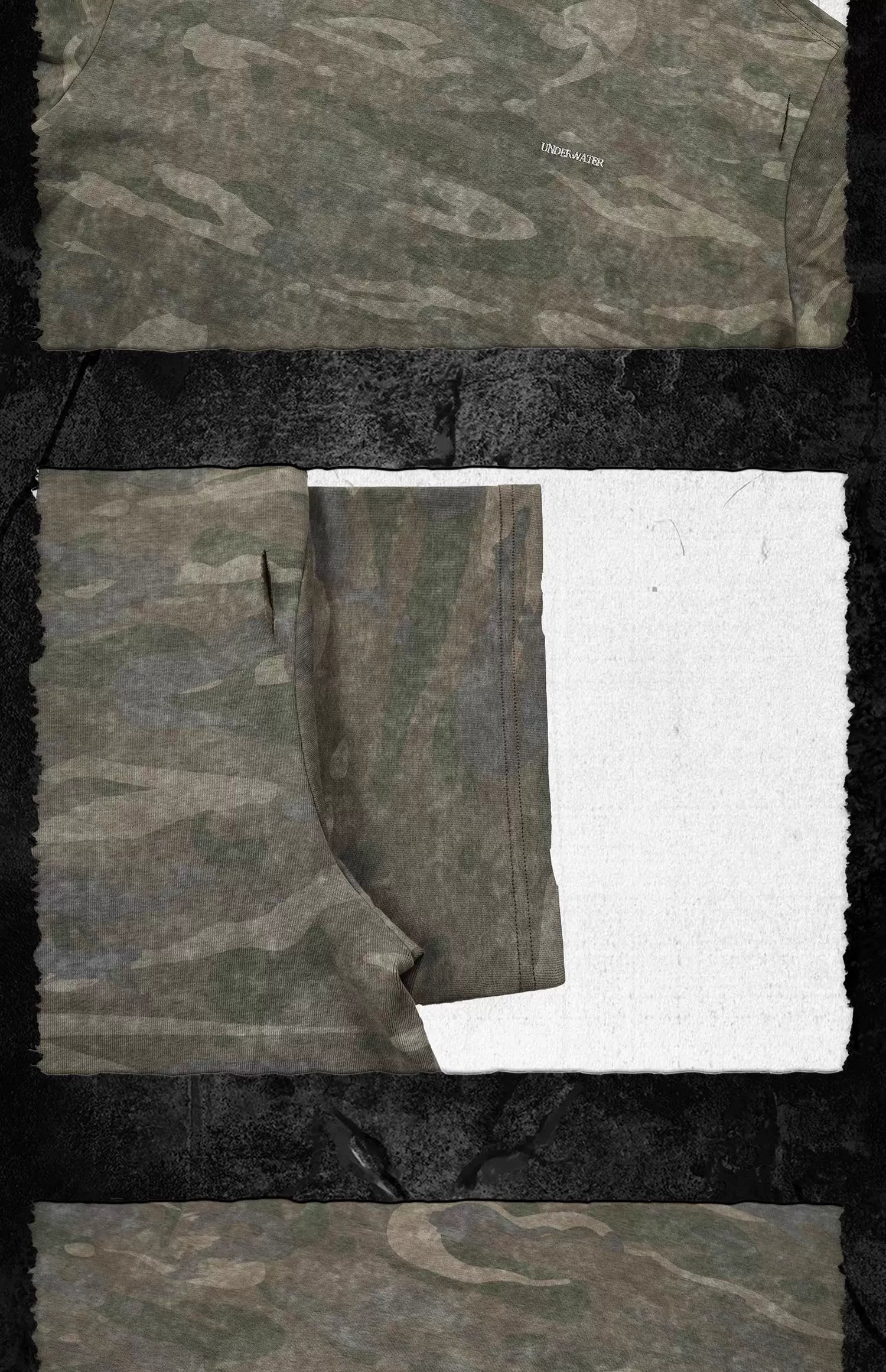 K.I.A. Hand-Cut Distressed Camo Tee