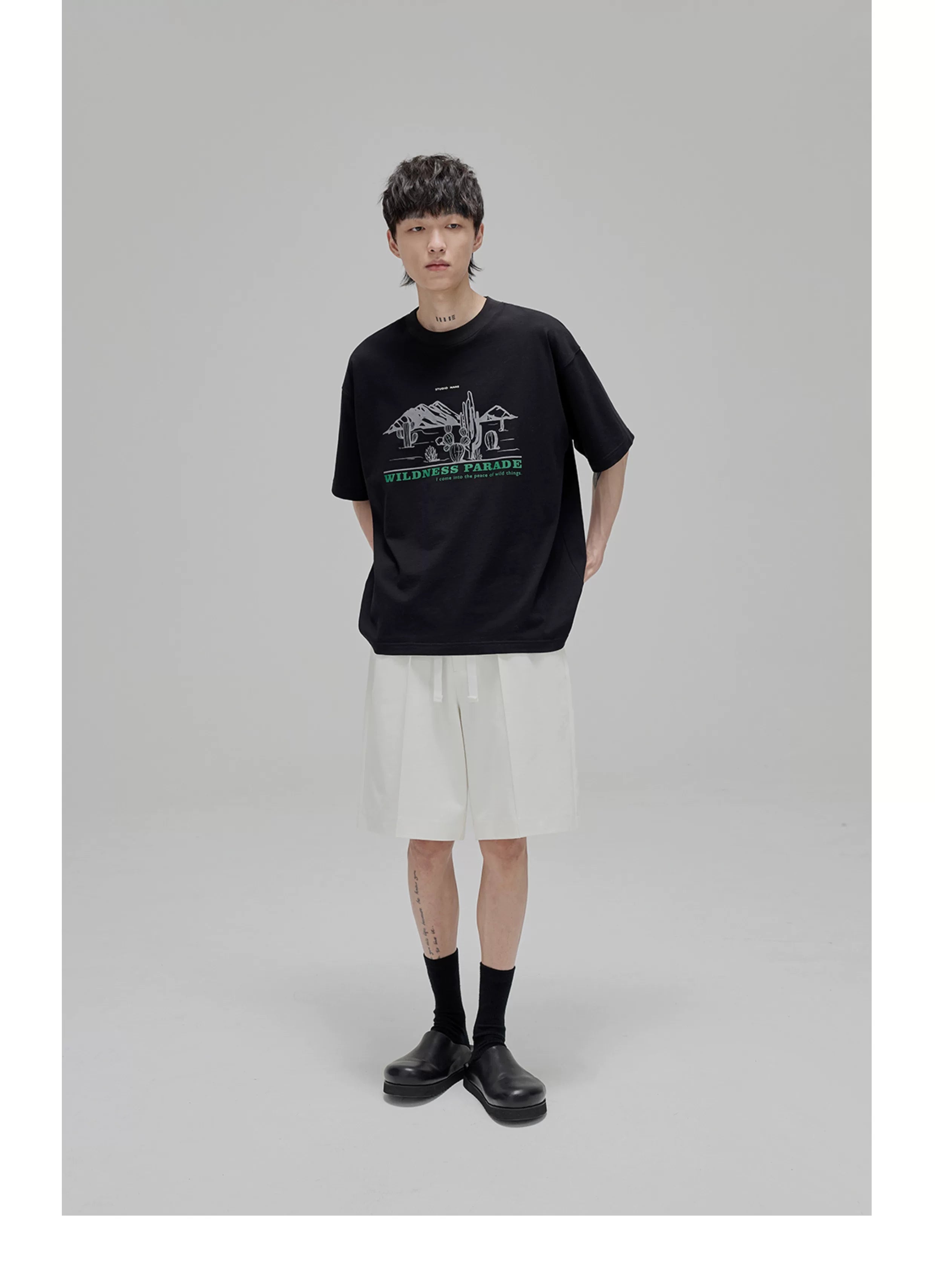 Illustrated Print Crew Neck Tee