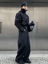 Black Gray Wide Leg Dress Pants