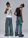 Skeleton Print Ribbed Tank Top