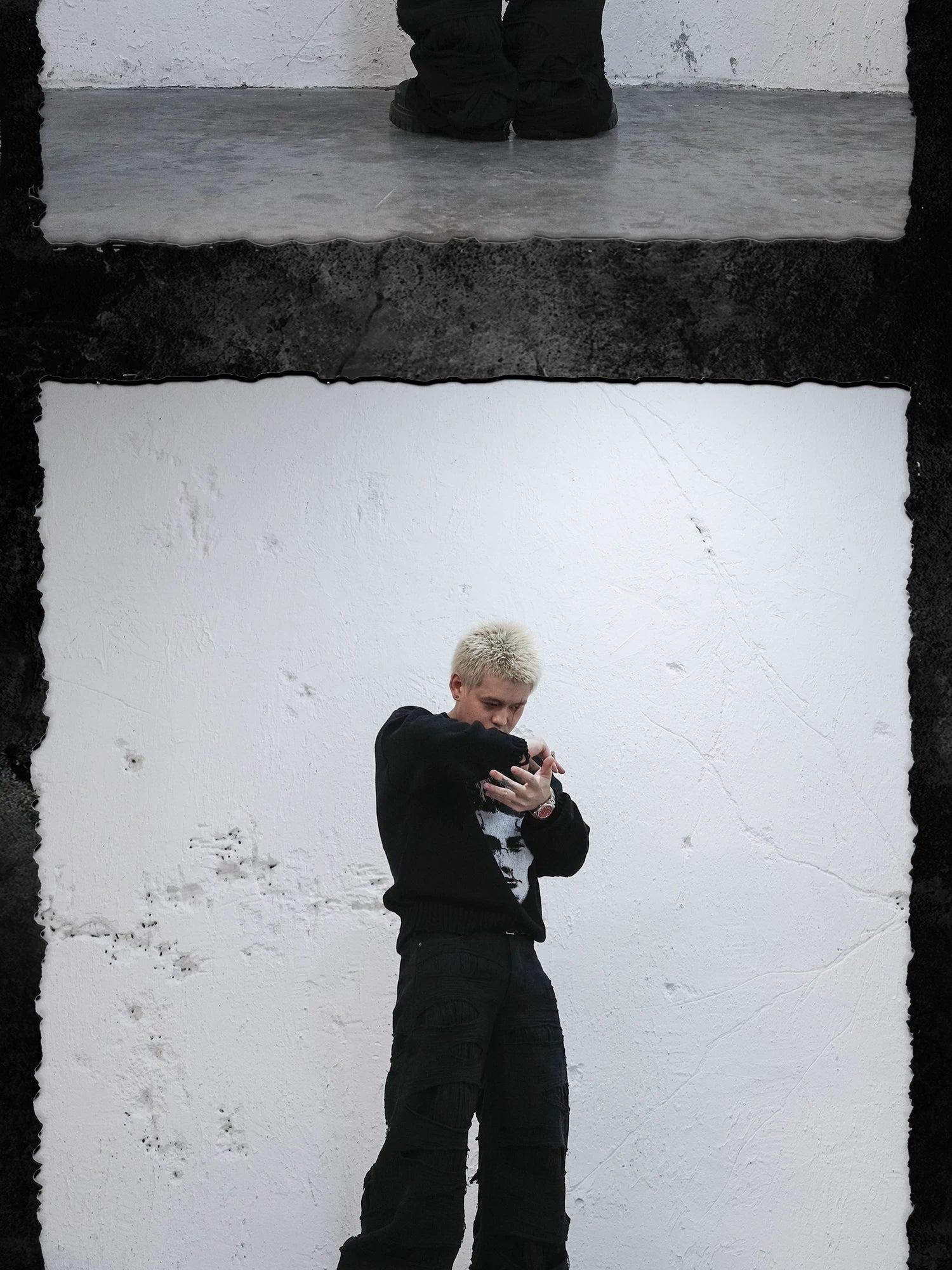Devil Portrait Digital Print Knit Sweater