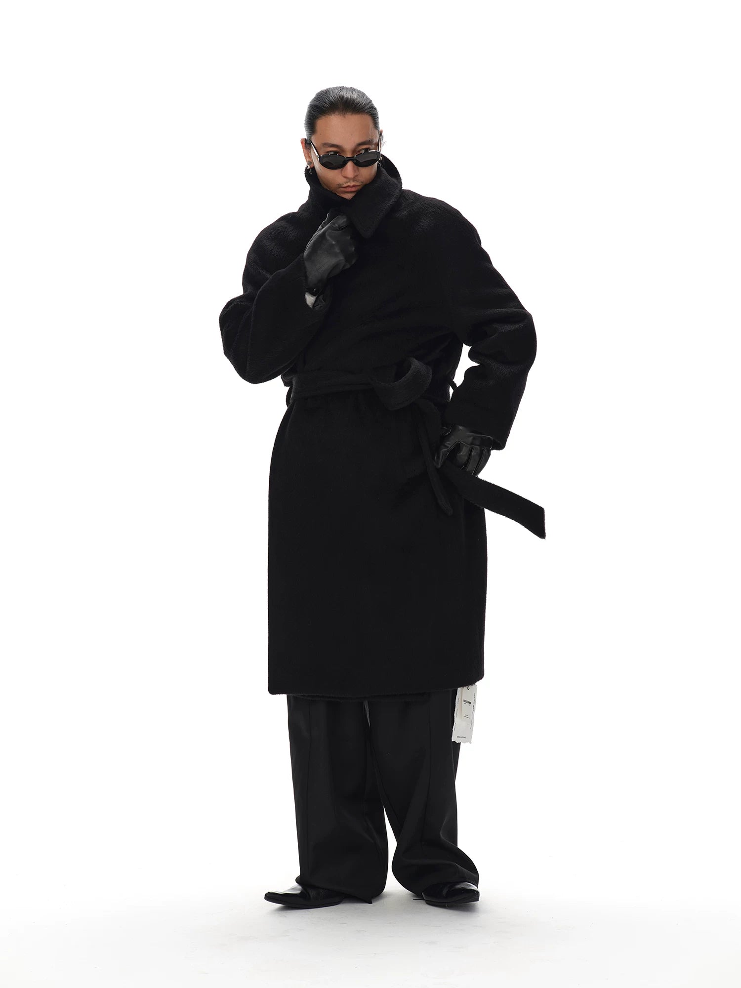 Men's Knee-length Suri Wool Overcoat