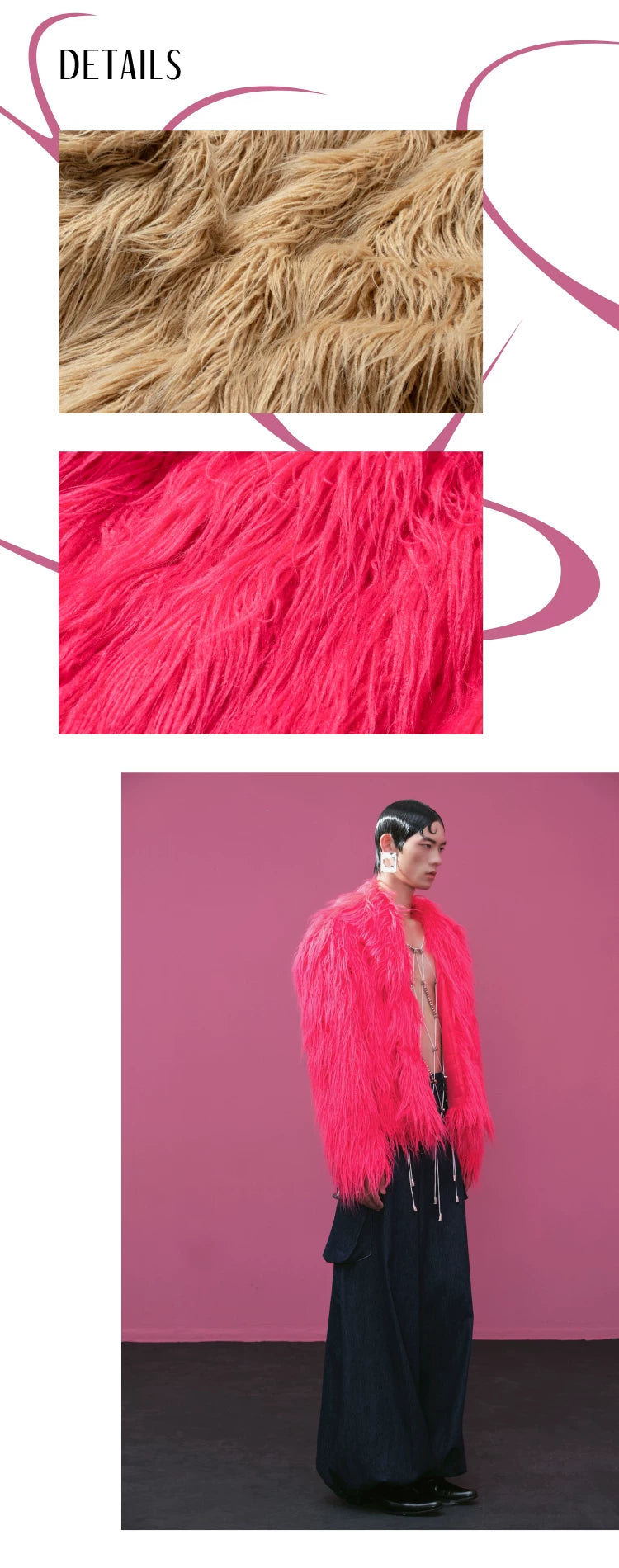 Vintage Y2K Fuzzy Leather Button Coat