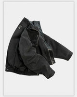 Loose Stand Collar Washed Canvas Coat